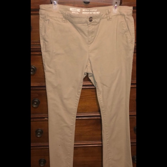 mossimo mid rise bootcut khaki